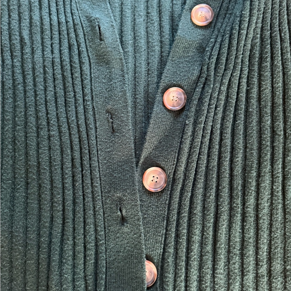 LOFT Forest Green Knit Cardigan - Picture 2 of 3